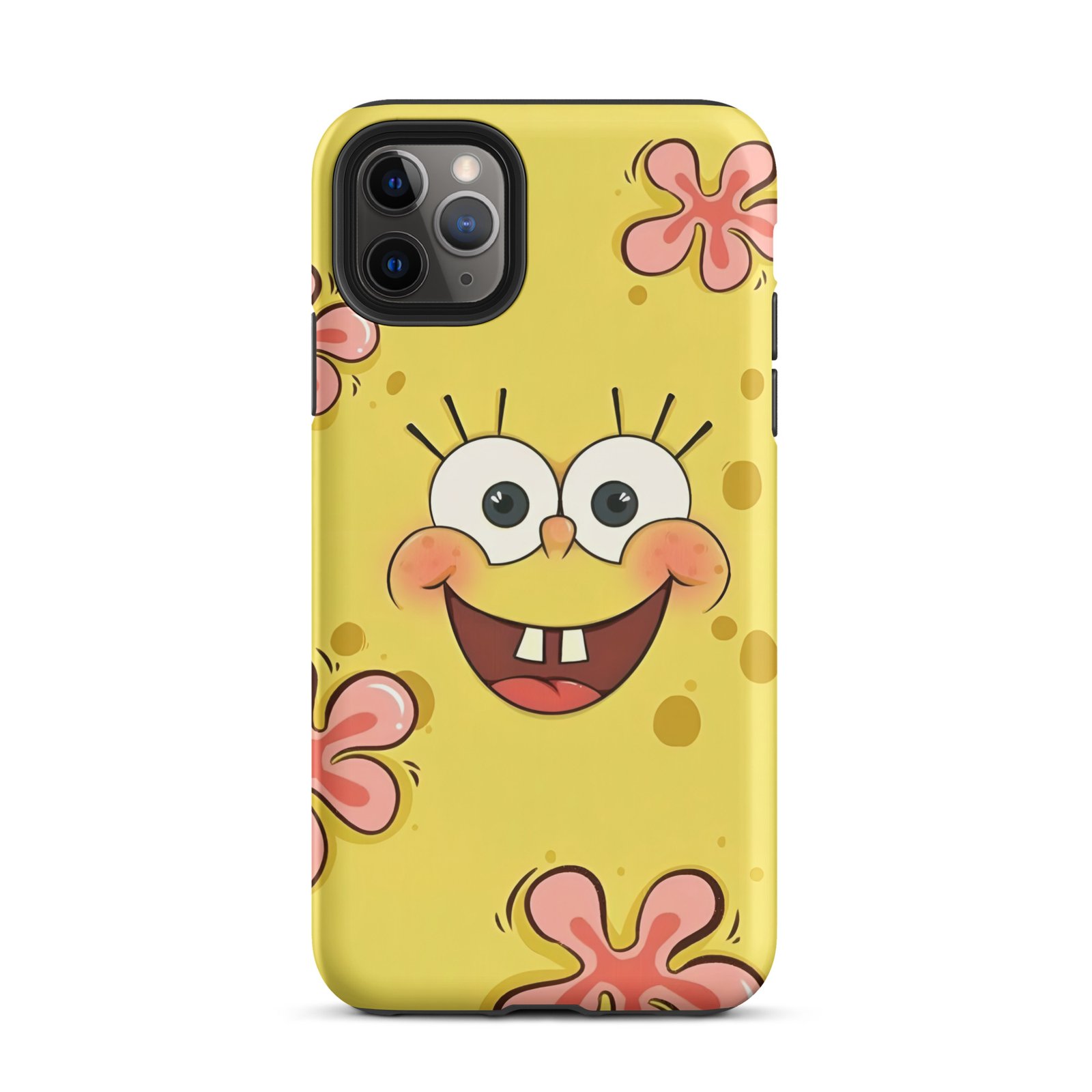 Yellow Cartoon Tough Phone Case (Dual-Layer Protection) (iPhone 11-17 Pro max)