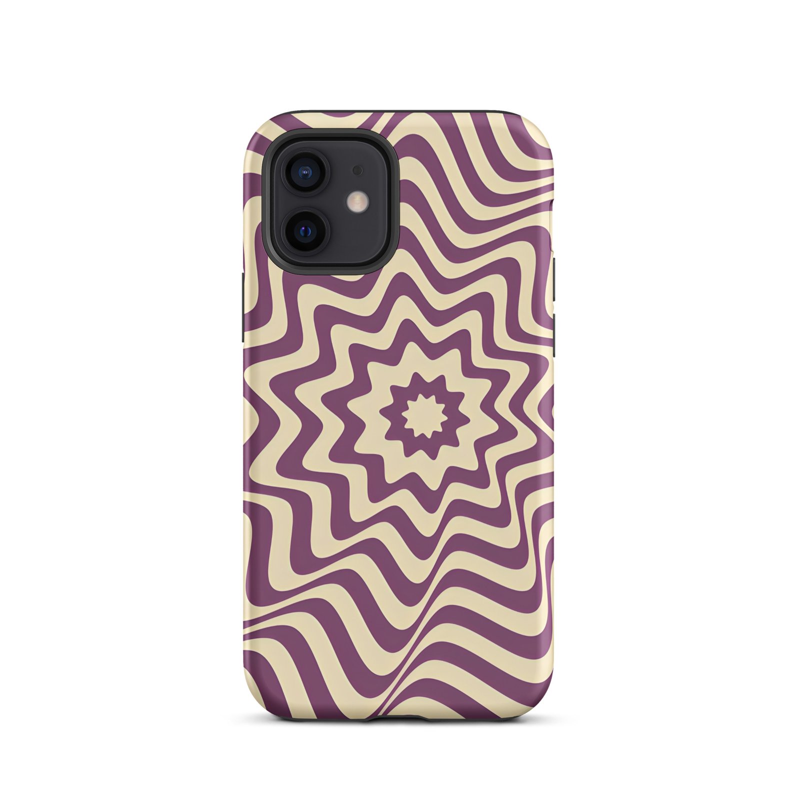 Purple Wavy Tough Phone Case (Dual-Layer Protection)  (iPhone 11-17 Pro max)
