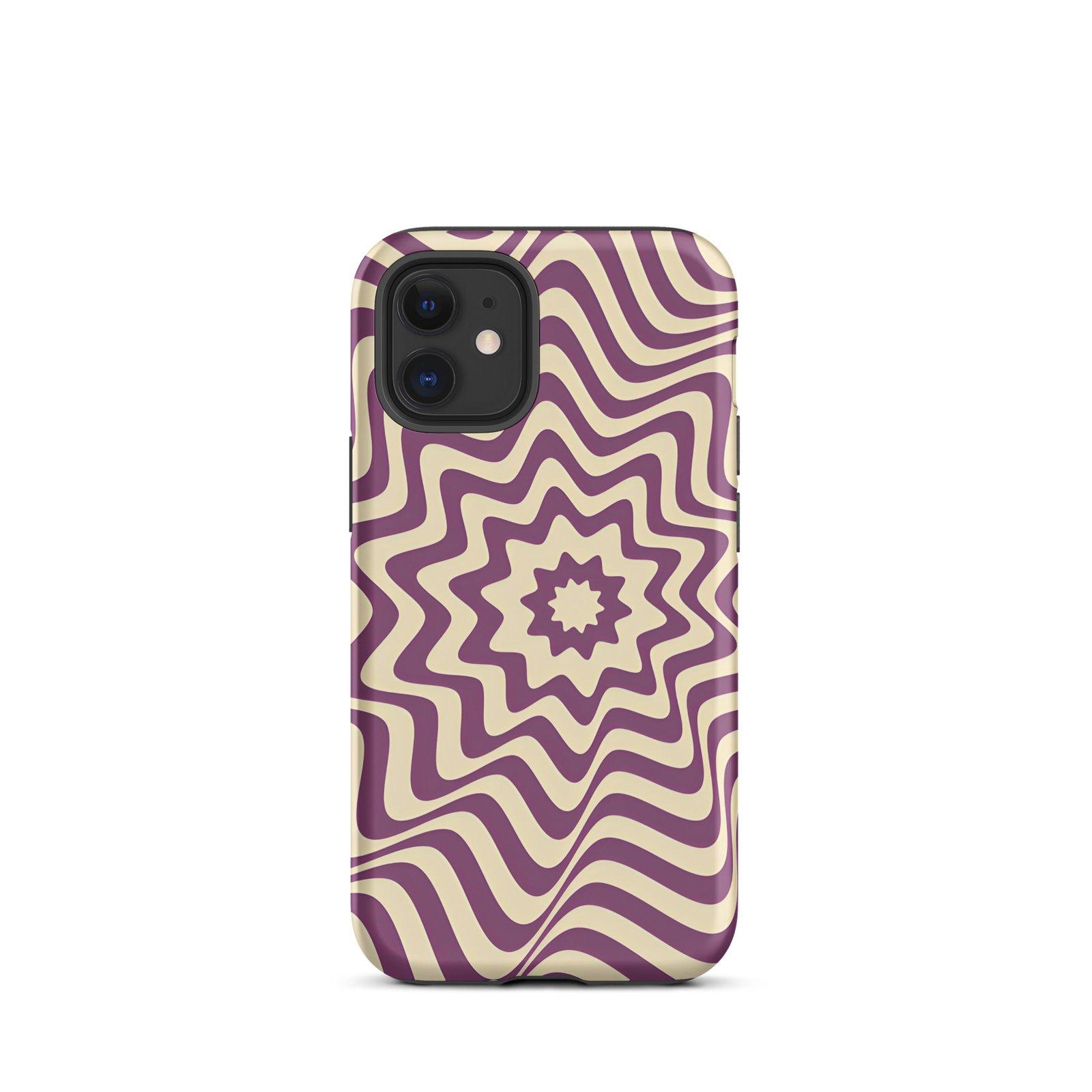 Purple Wavy Tough Phone Case (Dual-Layer Protection)  (iPhone 11-17 Pro max)