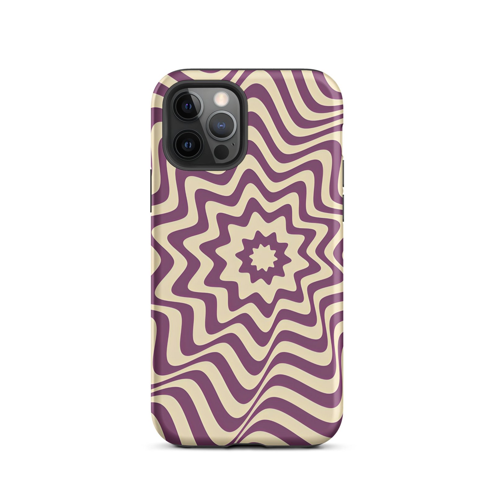 Purple Wavy Tough Phone Case (Dual-Layer Protection)  (iPhone 11-17 Pro max)