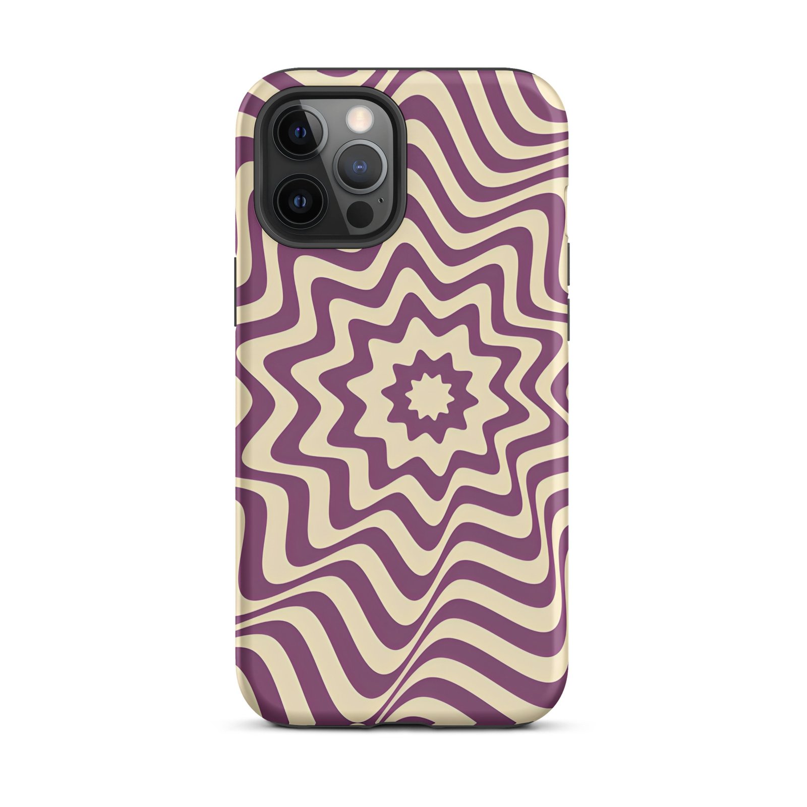 Purple Wavy Tough Phone Case (Dual-Layer Protection)  (iPhone 11-17 Pro max)