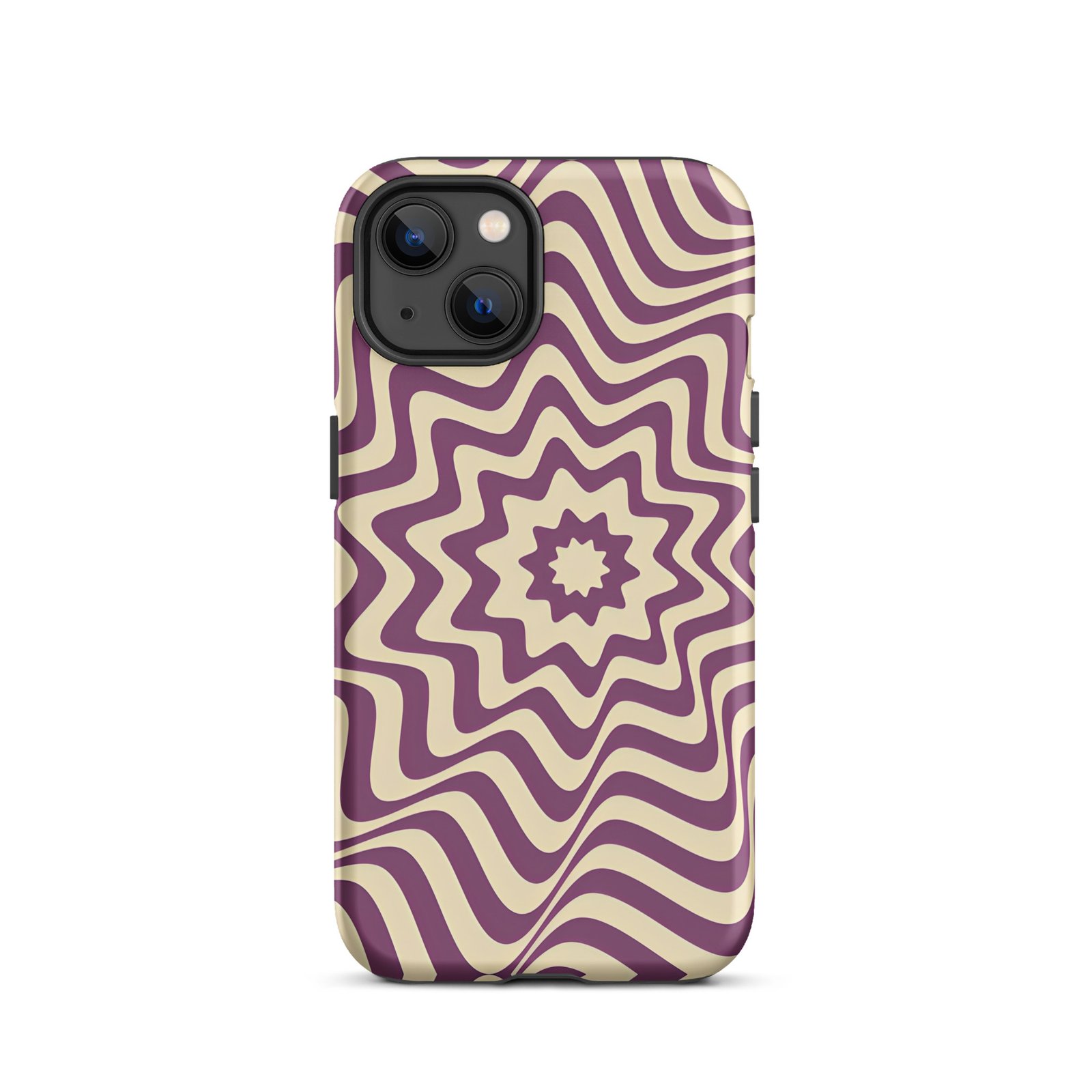 Purple Wavy Tough Phone Case (Dual-Layer Protection)  (iPhone 11-17 Pro max)