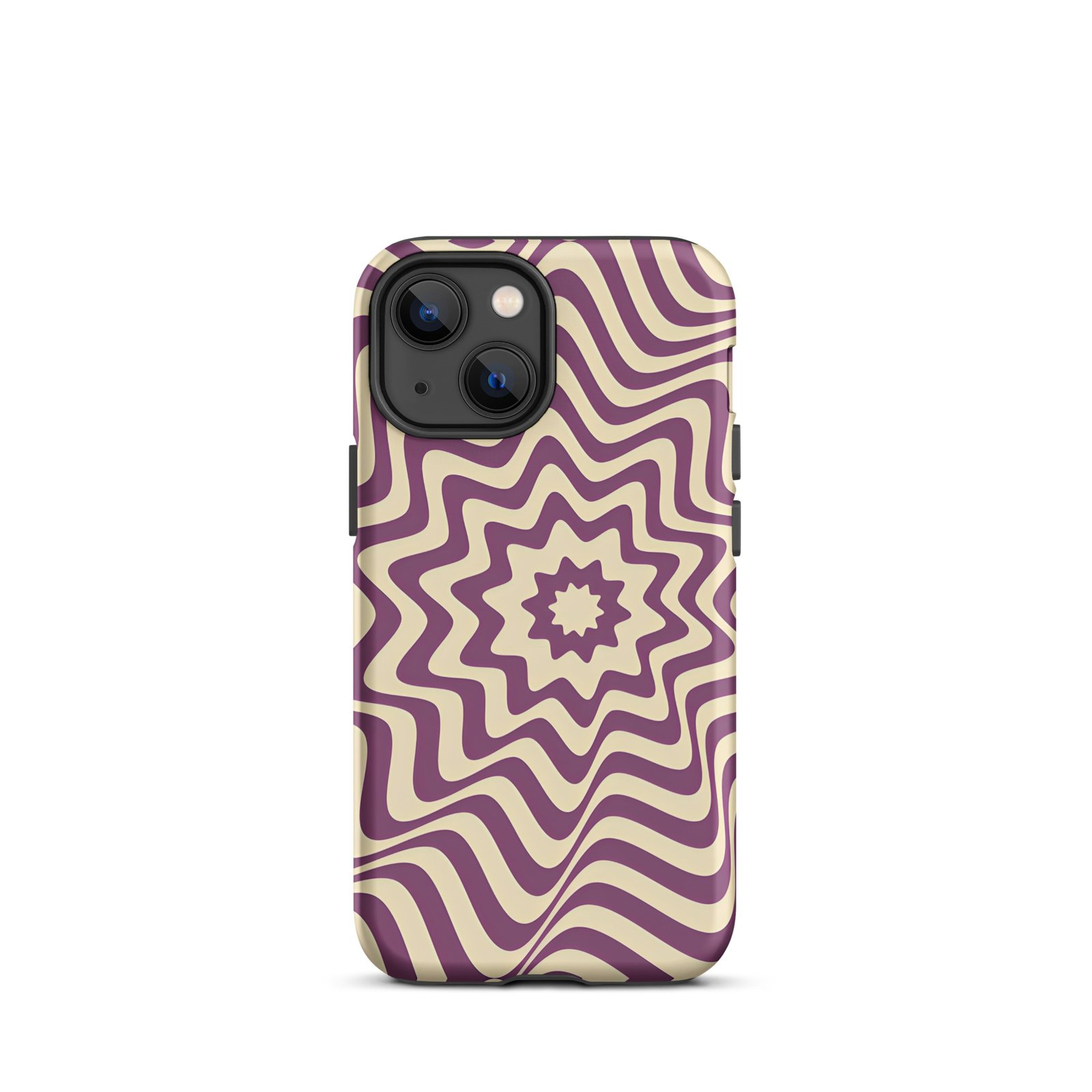 Purple Wavy Tough Phone Case (Dual-Layer Protection)  (iPhone 11-17 Pro max)
