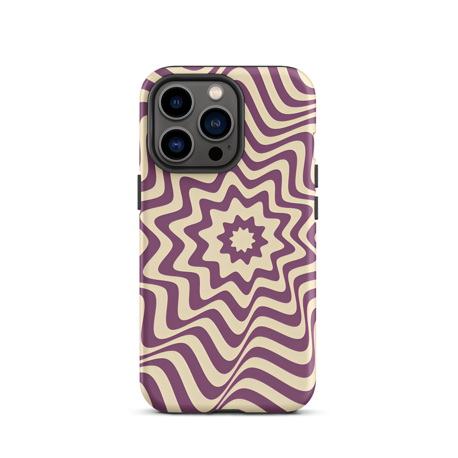 Purple Wavy Tough Phone Case (Dual-Layer Protection)  (iPhone 11-17 Pro max)