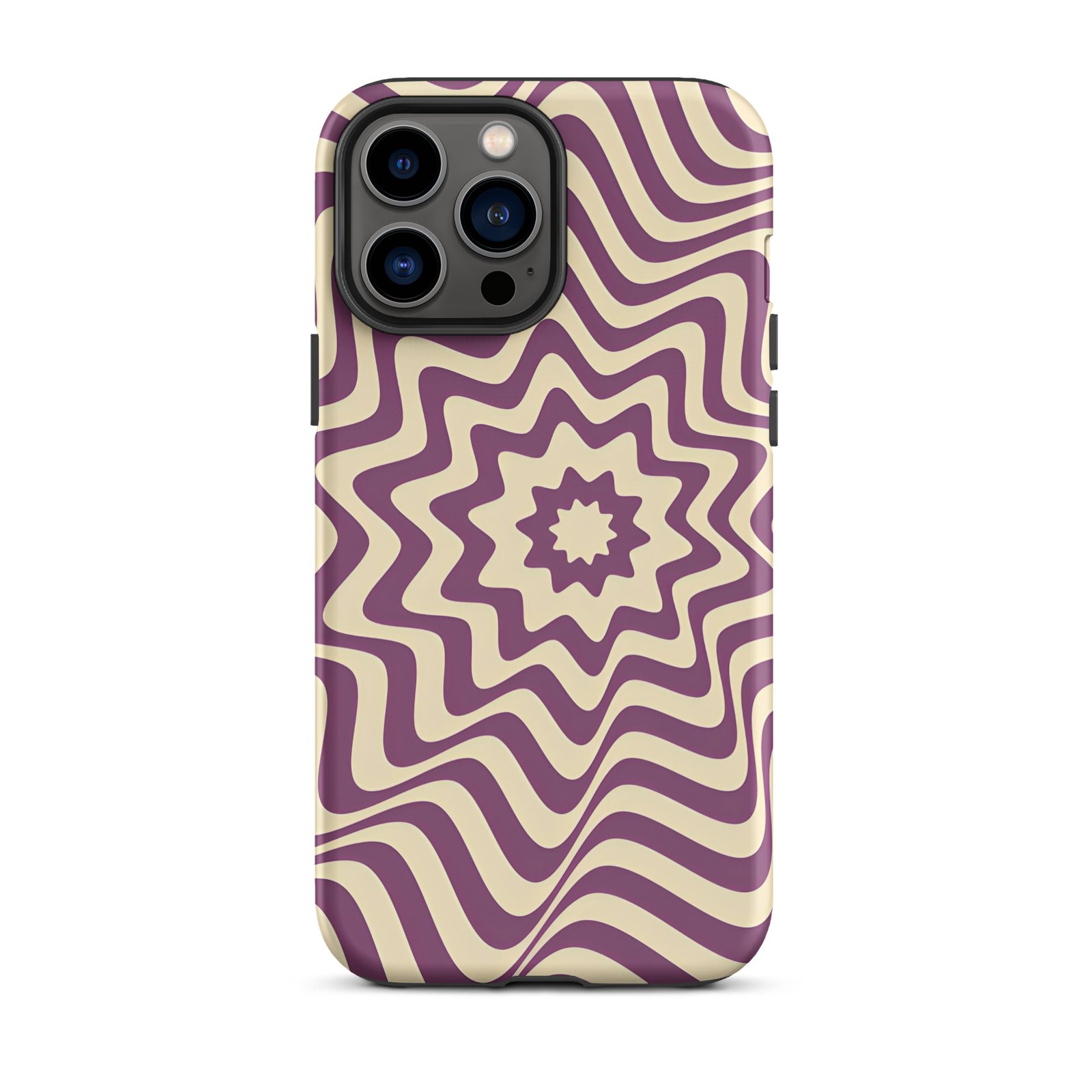 Purple Wavy Tough Phone Case (Dual-Layer Protection)  (iPhone 11-17 Pro max)