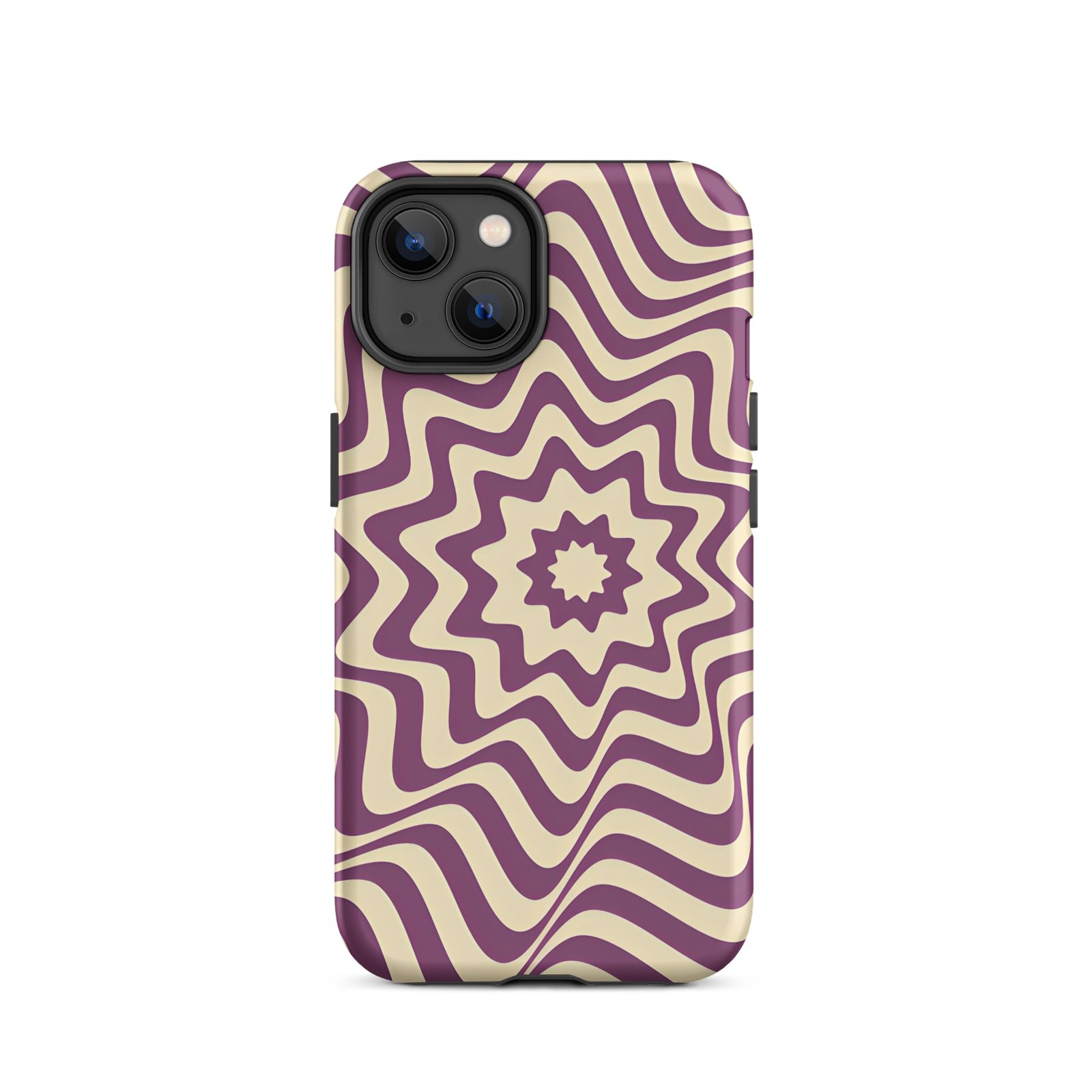 Purple Wavy Tough Phone Case (Dual-Layer Protection)  (iPhone 11-17 Pro max)