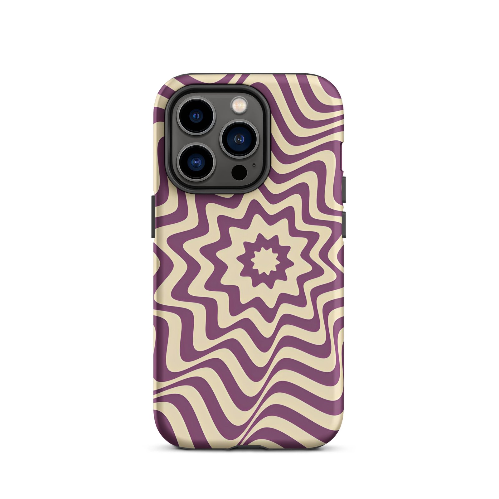 Purple Wavy Tough Phone Case (Dual-Layer Protection)  (iPhone 11-17 Pro max)