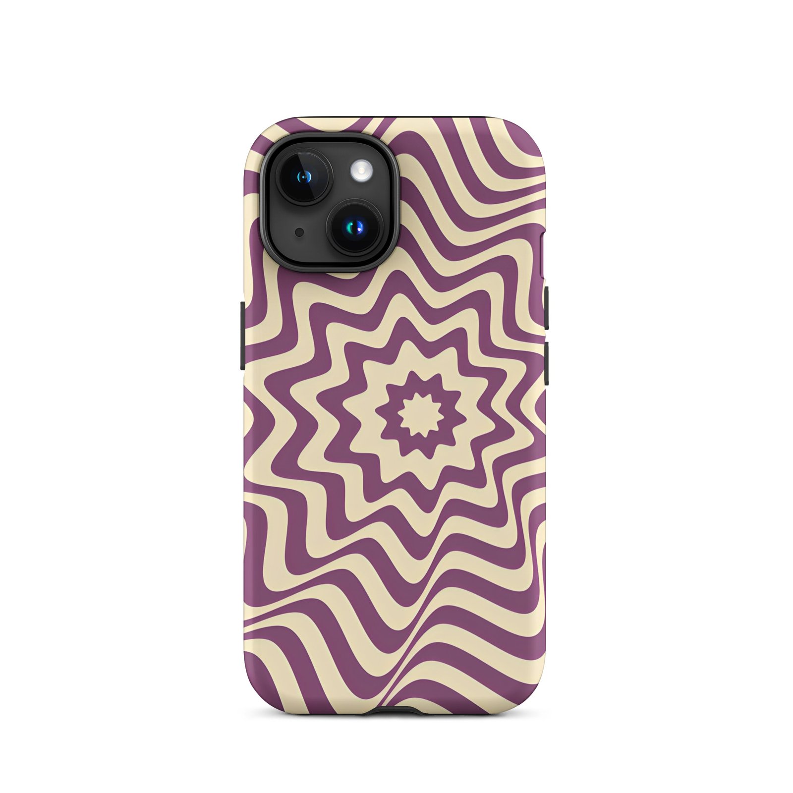 Purple Wavy Tough Phone Case (Dual-Layer Protection)  (iPhone 11-17 Pro max)