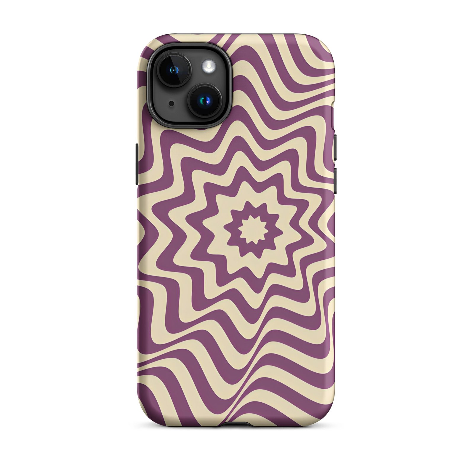 Purple Wavy Tough Phone Case (Dual-Layer Protection)  (iPhone 11-17 Pro max)