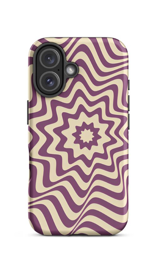 Purple Wavy Tough Phone Case (Dual-Layer Protection)  (iPhone 11-17 Pro max)