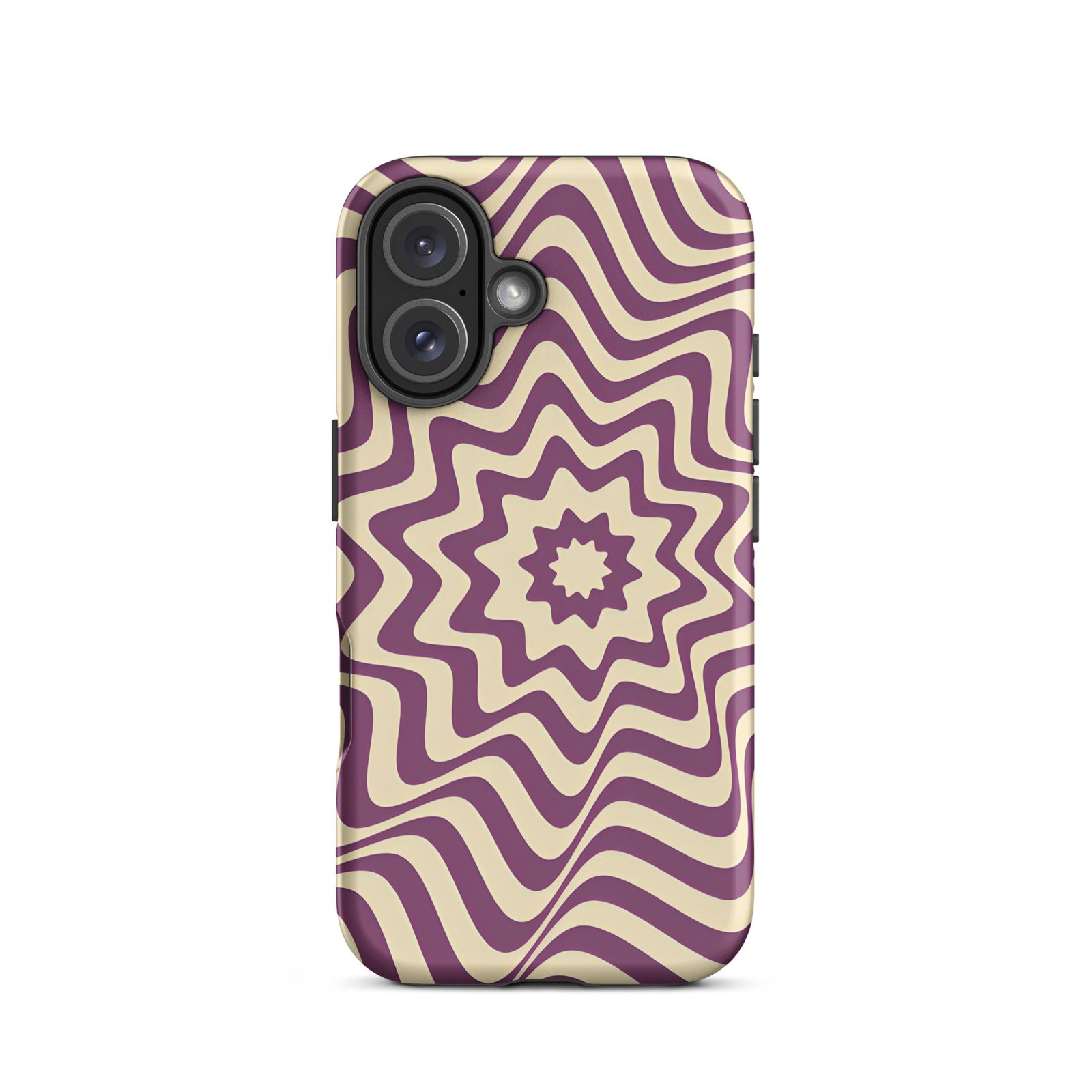 Purple Wavy Tough Phone Case (Dual-Layer Protection)  (iPhone 11-17 Pro max)