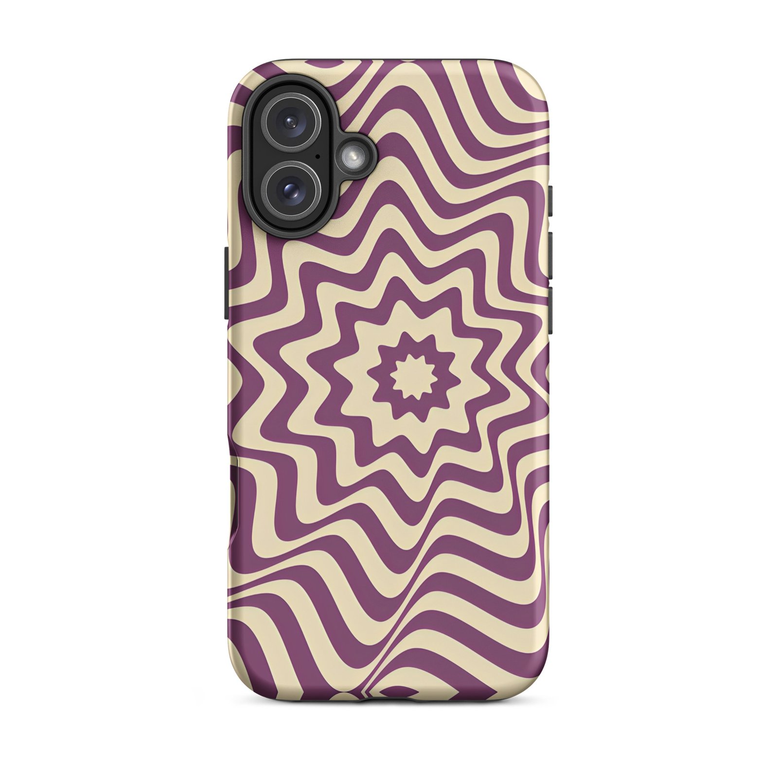 Purple Wavy Tough Phone Case (Dual-Layer Protection)  (iPhone 11-17 Pro max)