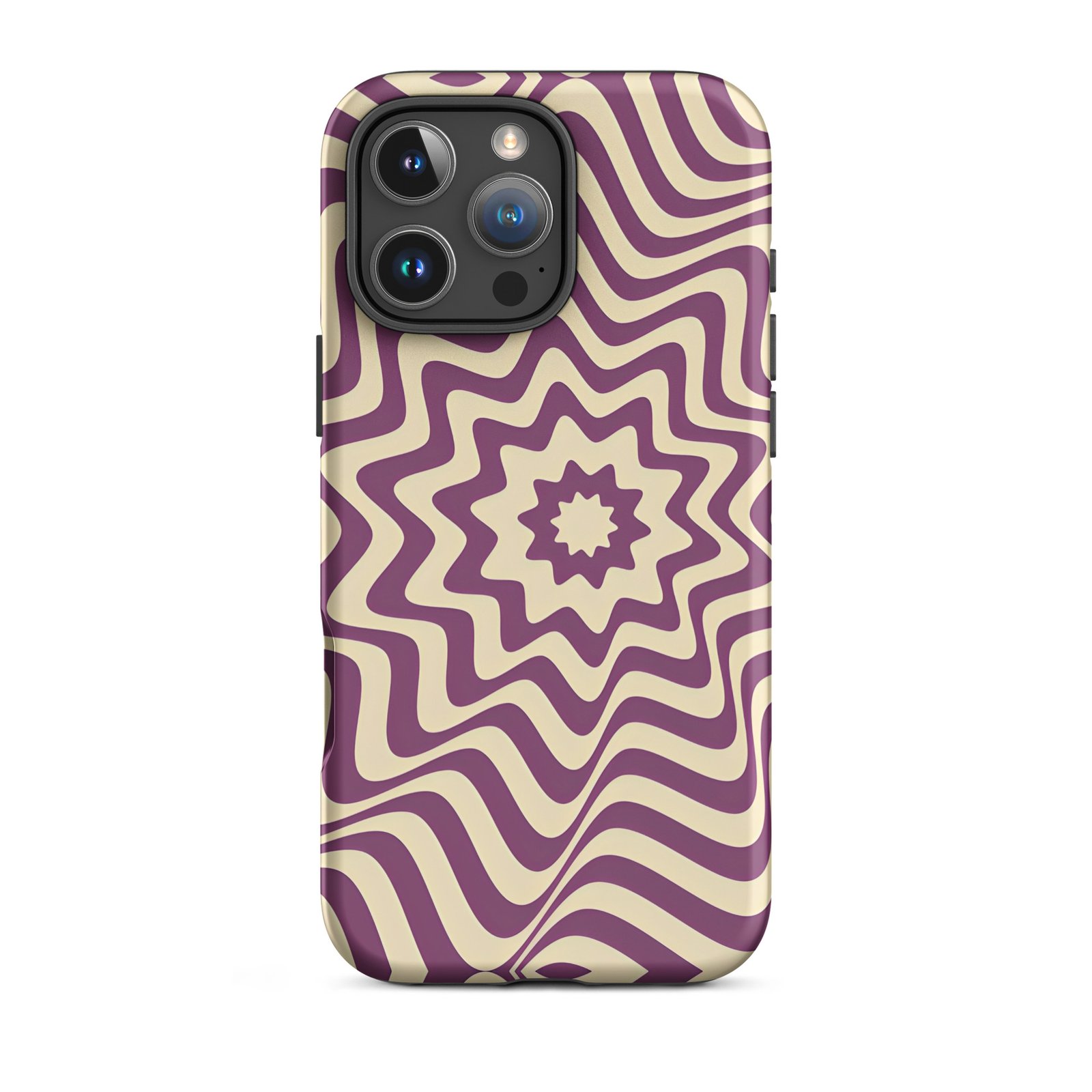 Purple Wavy Tough Phone Case (Dual-Layer Protection)  (iPhone 11-17 Pro max)