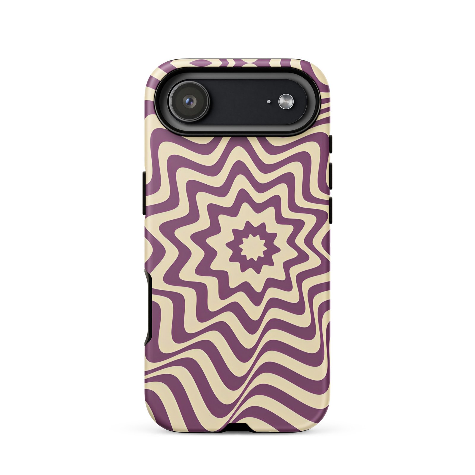 Purple Wavy Tough Phone Case (Dual-Layer Protection)  (iPhone 11-17 Pro max)