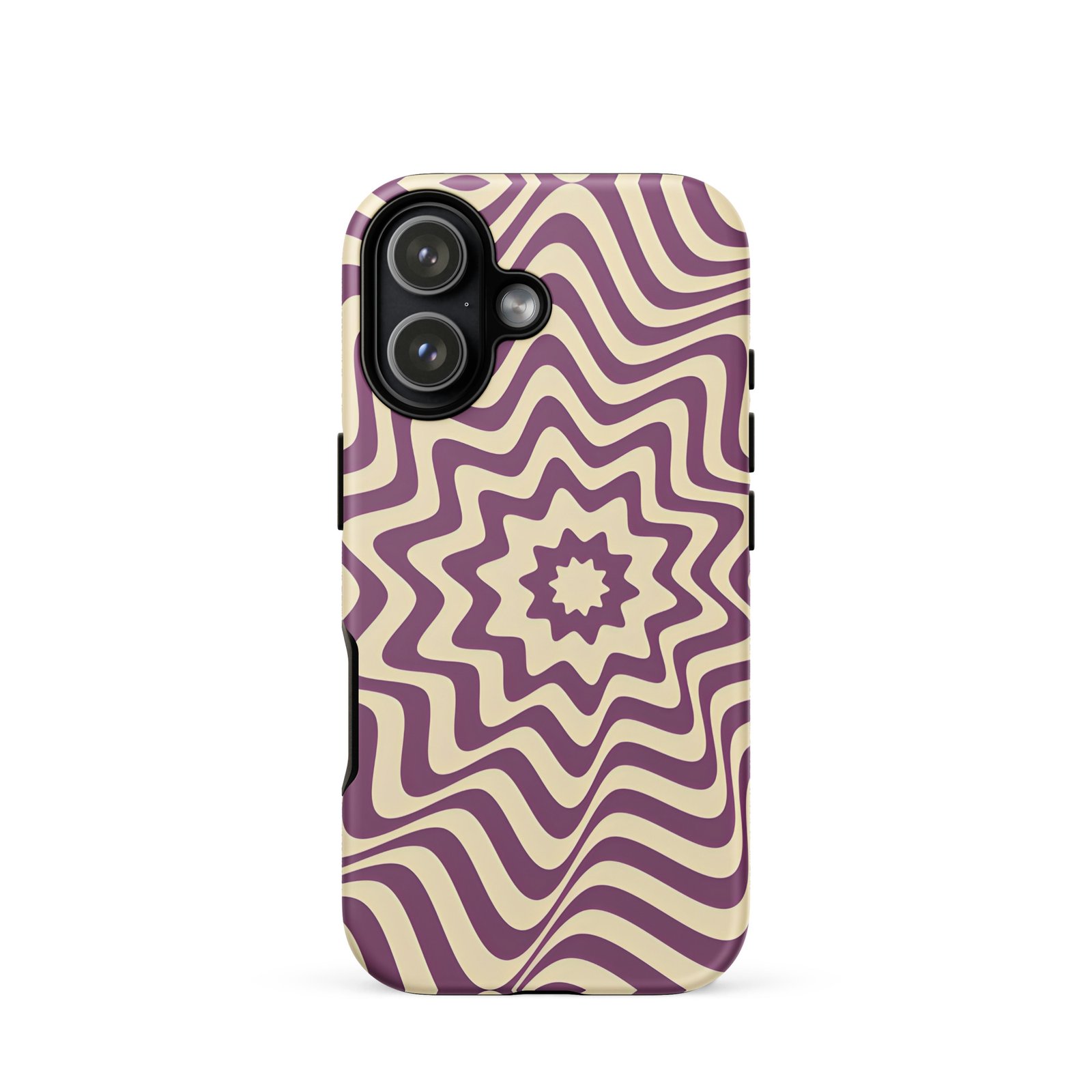 Purple Wavy Tough Phone Case (Dual-Layer Protection)  (iPhone 11-17 Pro max)