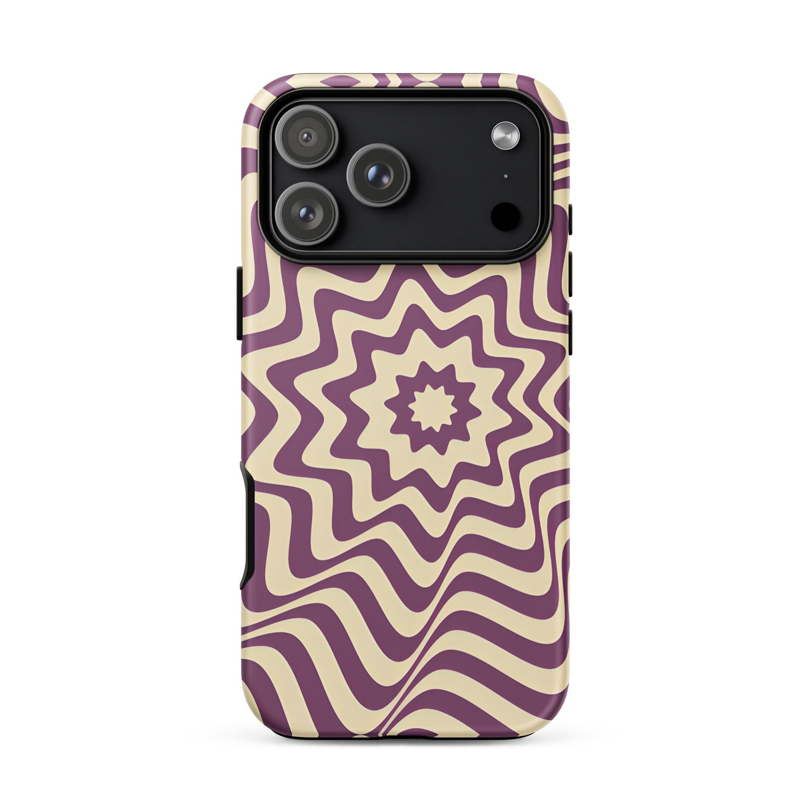 Purple Wavy Tough Phone Case (Dual-Layer Protection)  (iPhone 11-17 Pro max)