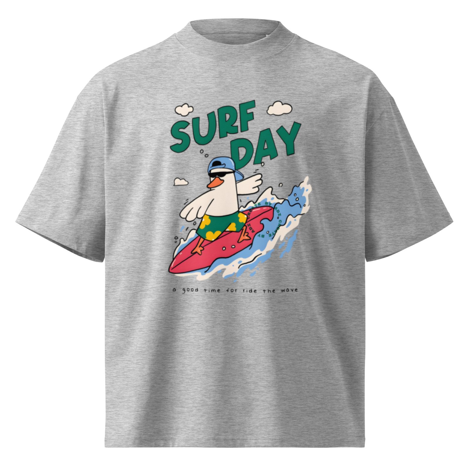 Oversized Organic Cotton Surf Day Graphic T-Shirt (Unisex)