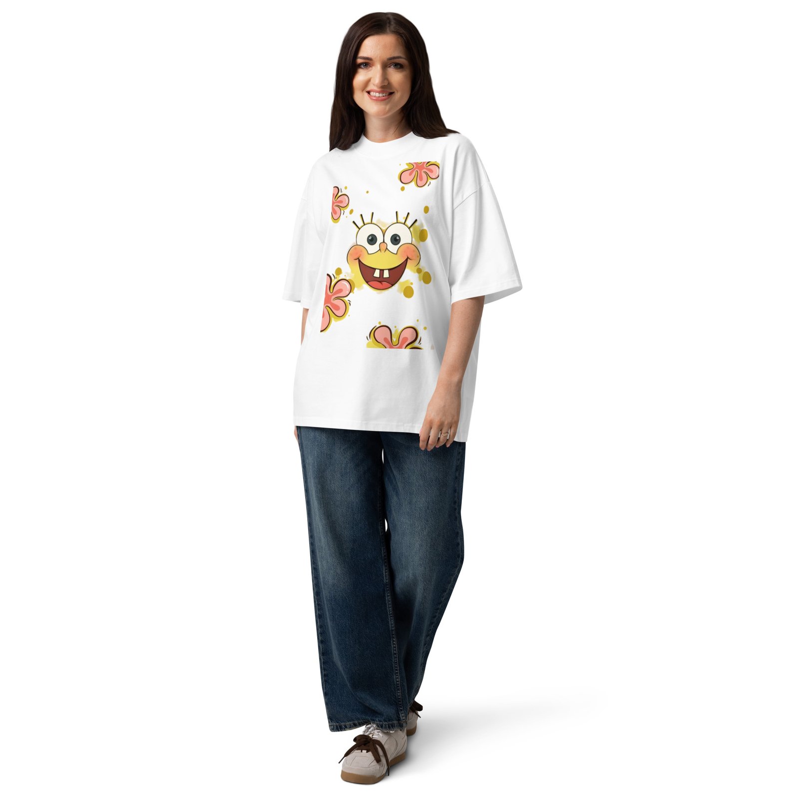 Unisex organic oversized high neck t-shirt