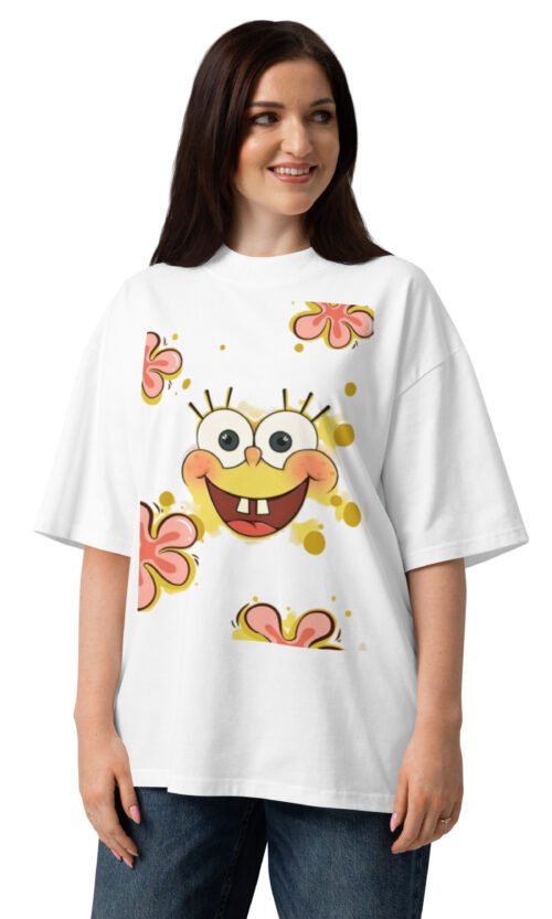 Unisex organic oversized high neck t-shirt