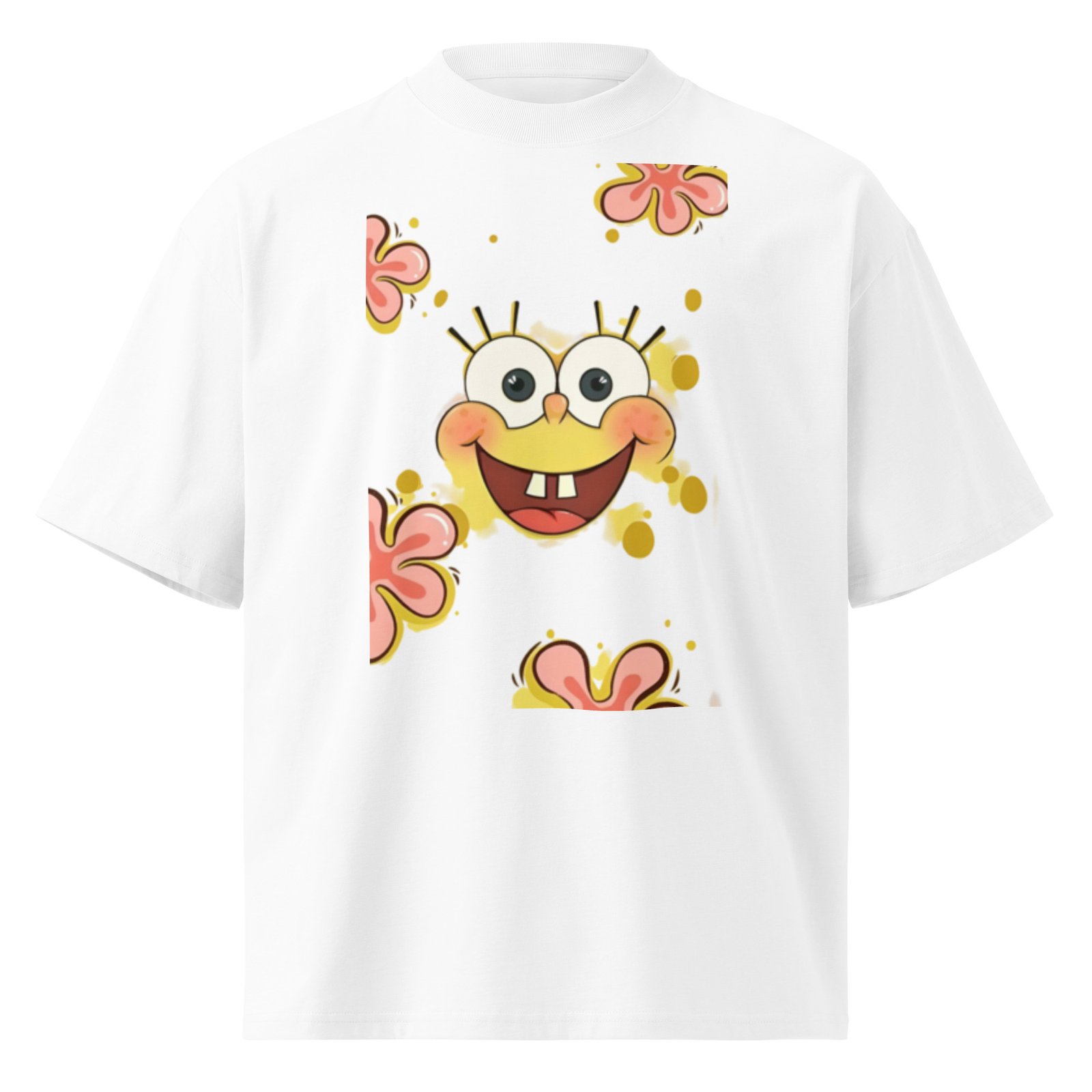 Unisex organic oversized high neck t-shirt