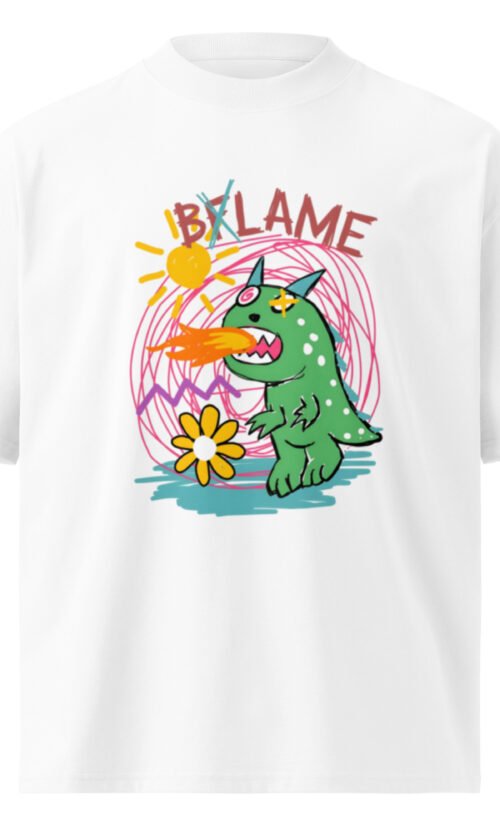 Unisex organic oversized high neck t-shirt