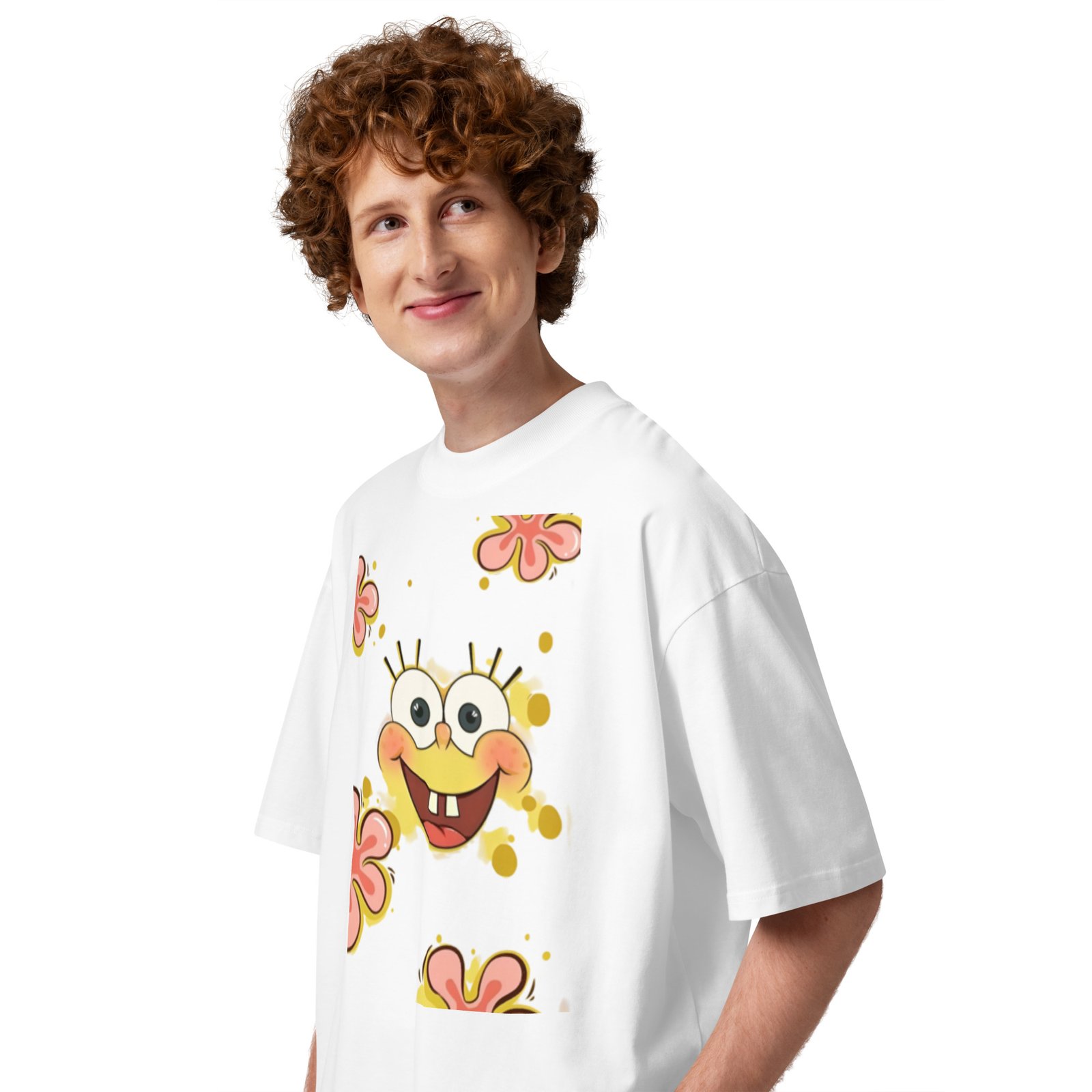 Unisex organic oversized high neck t-shirt