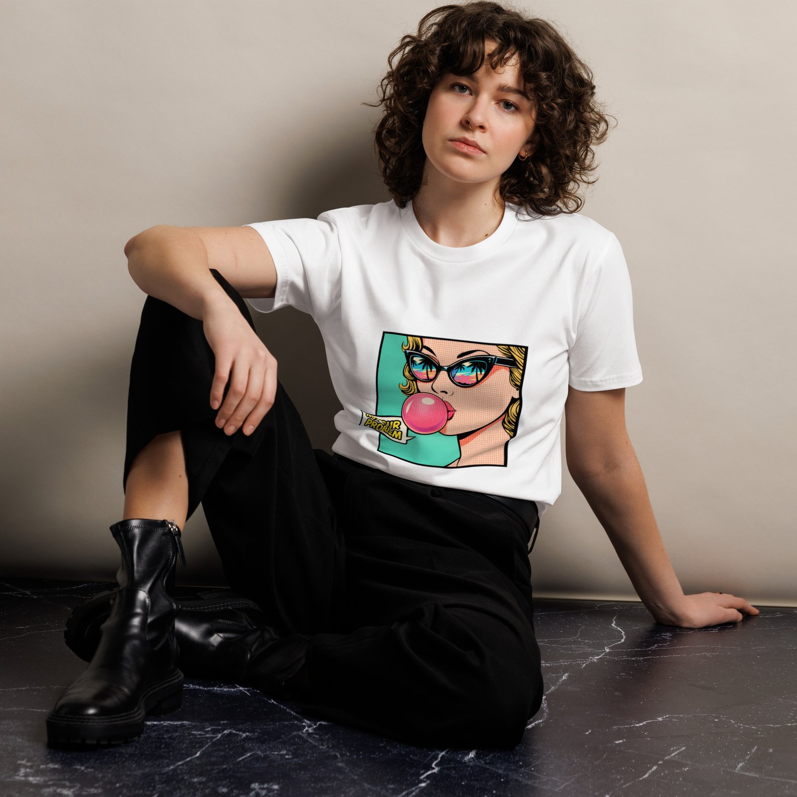 "Not Your Problem" Retro Pop Art Bubblegum Graphic Tee