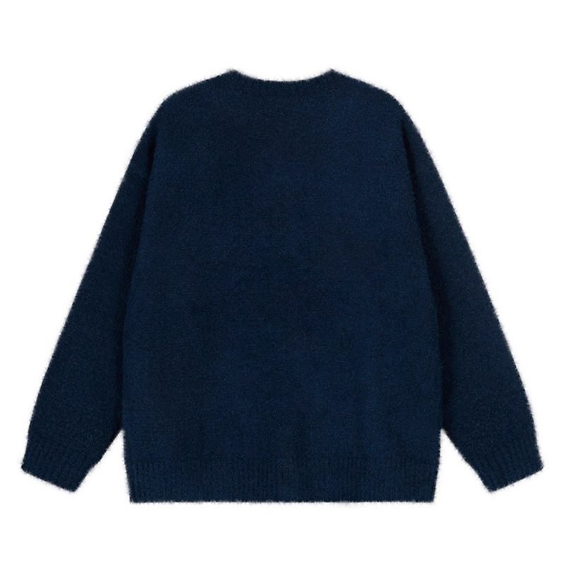 Cool Pattern Knit Sweater Loose Fit Open Front Top