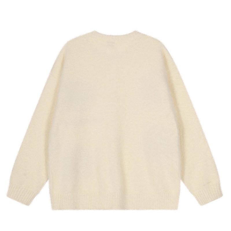 Cool Pattern Knit Sweater Loose Fit Open Front Top